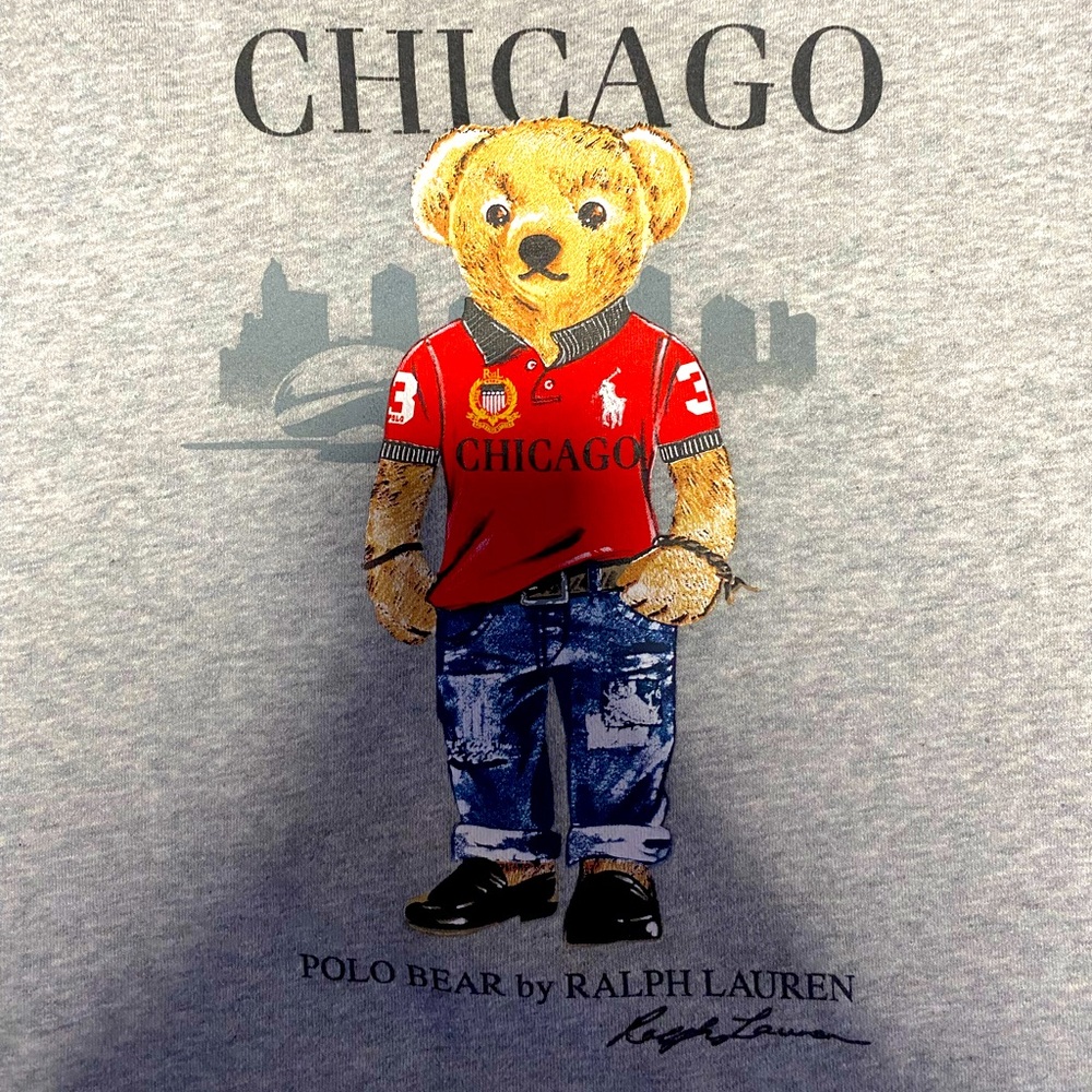 Ralph Lauren Gray Polo Bear Chicago Tee